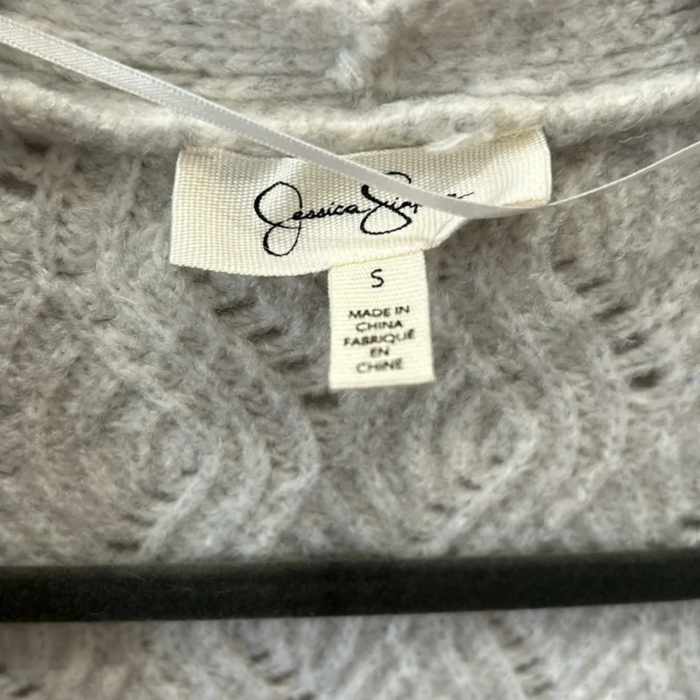 Jessica Simpson Women’s Open Front Eclectic Gpa Chunky Knit Cardigan Gray Small